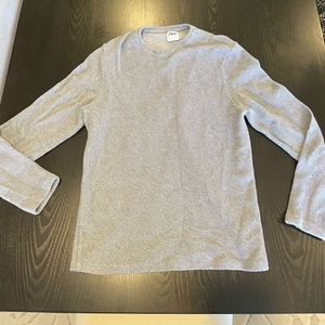 Mens Zara grey diagonal ribbed sweater